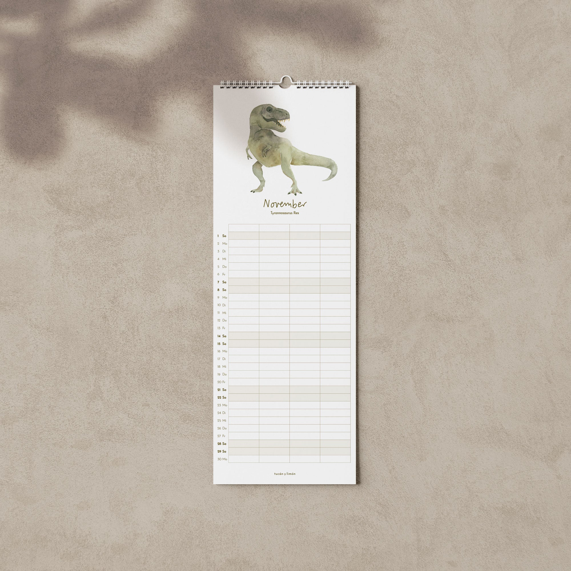 2026 Familienkalender Dinosaurier