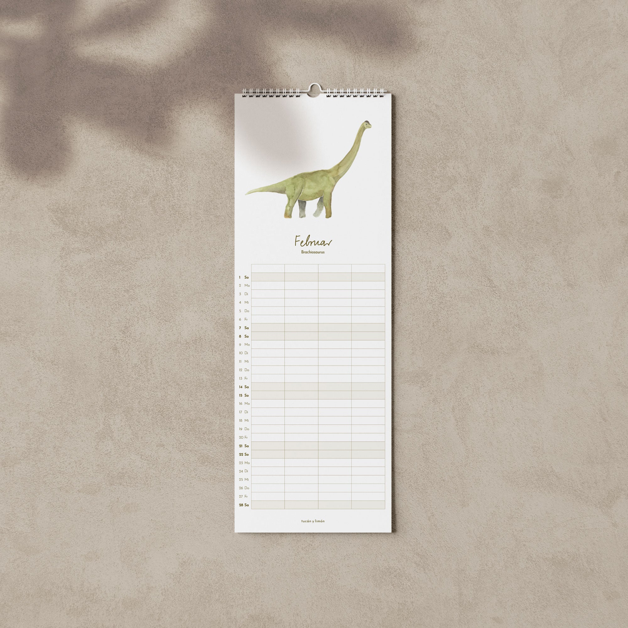 2026 Familienkalender Dinosaurier