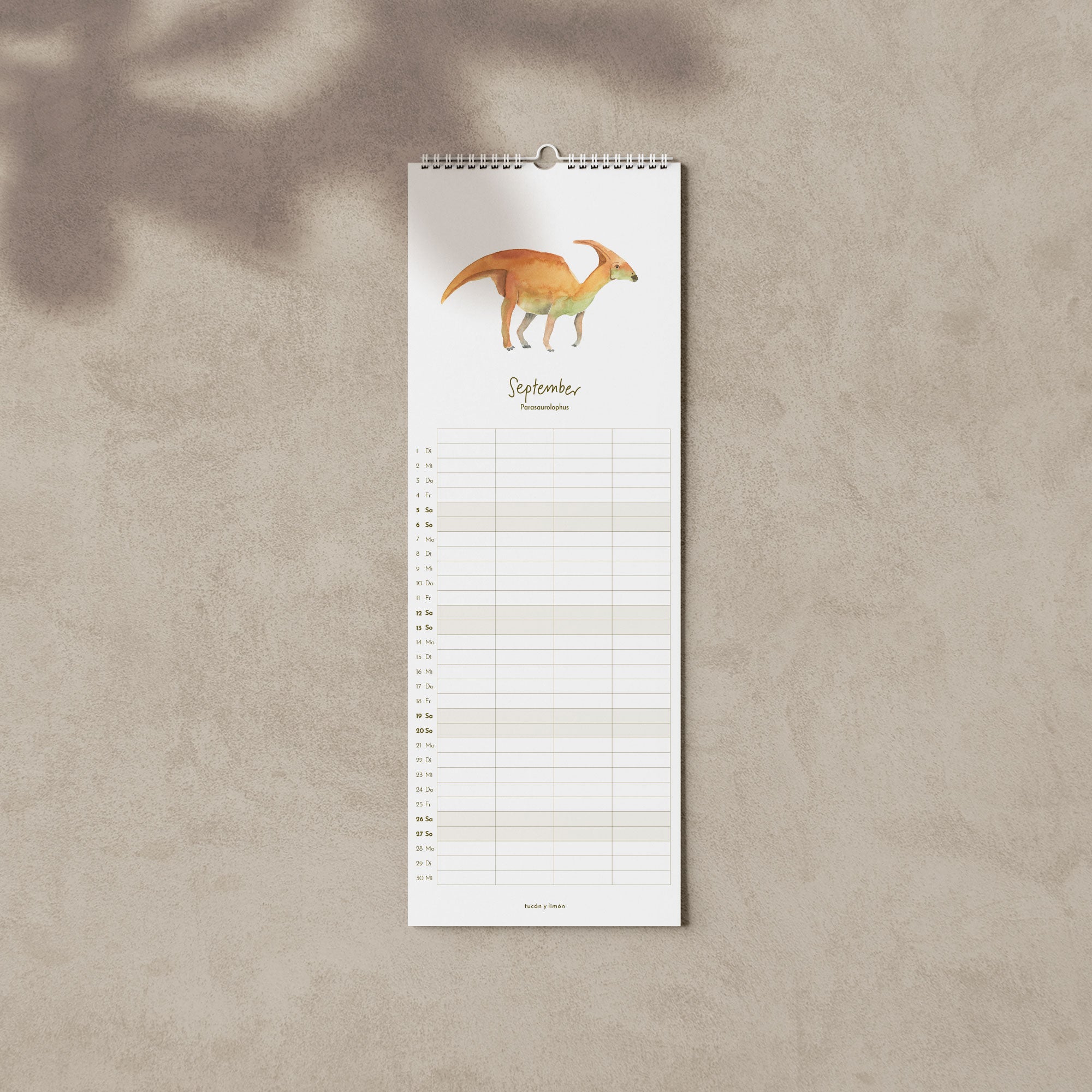 2026 Familienkalender Dinosaurier