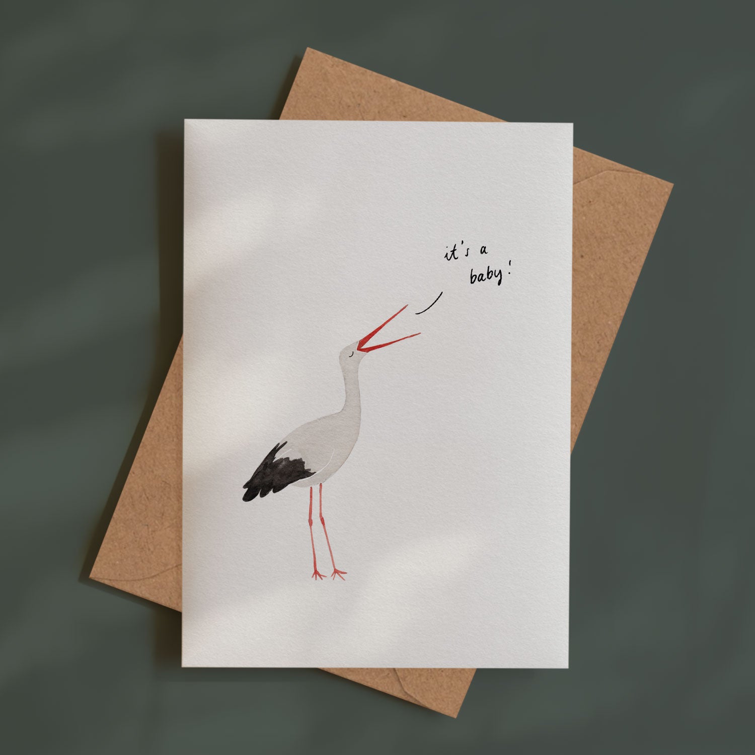 Storch - it´s a baby | Grußkarte