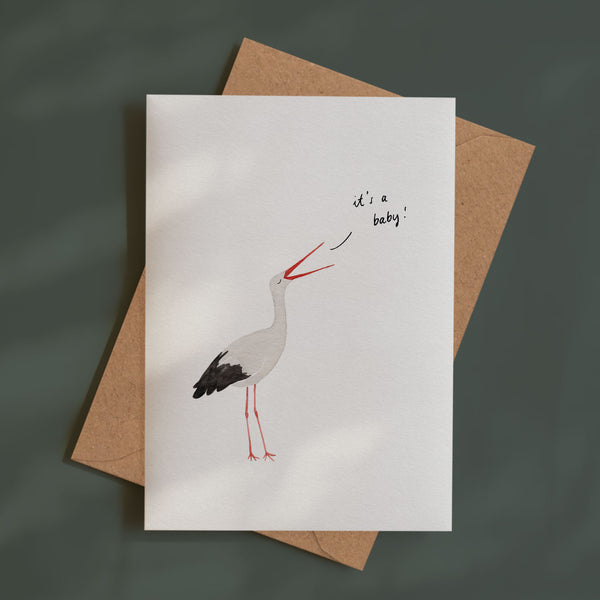 Storch - it´s a baby | Grußkarte