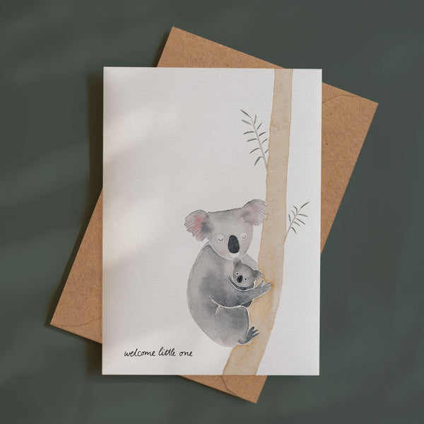 Koala - welcome little one | Grußkarte