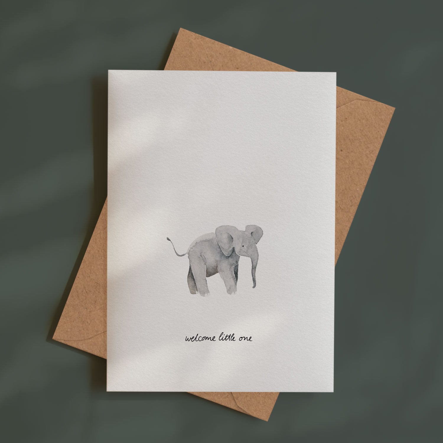 Baby Elefant - welcome little one | Grußkarte