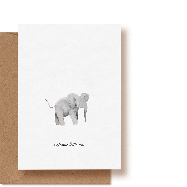 Baby Elefant - welcome little one | Grußkarte