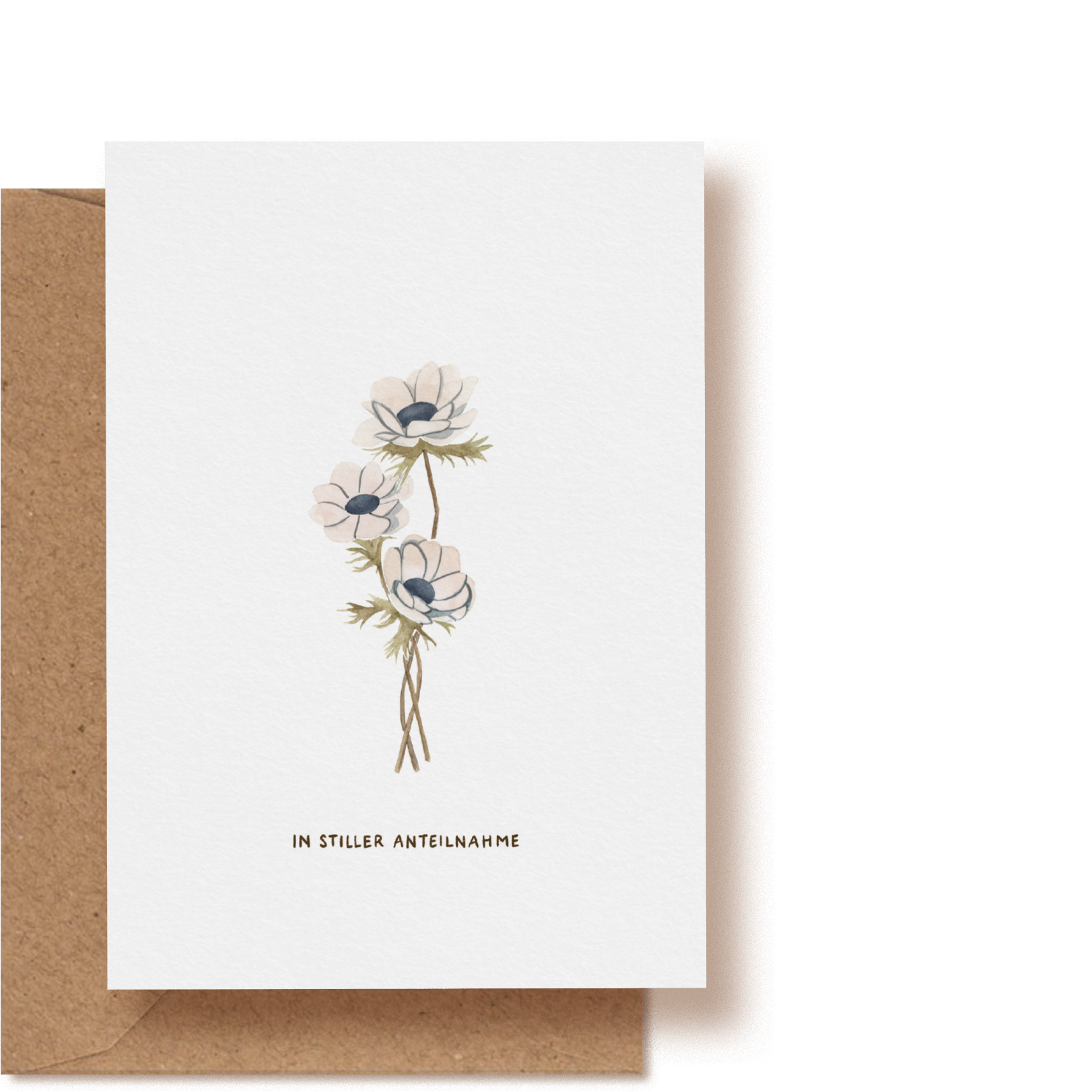 Anemone In stiller Anteilnahme | Trauerkarte