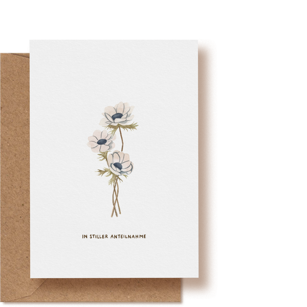 Anemone In stiller Anteilnahme | Trauerkarte