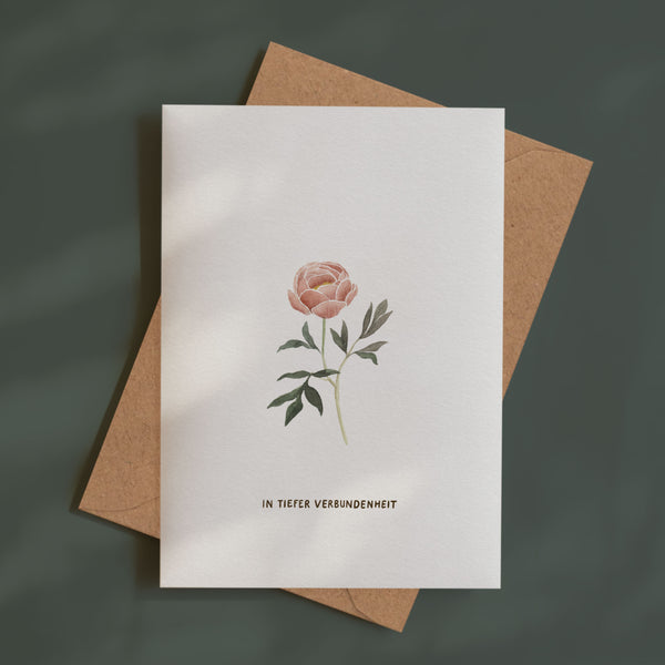 Paeonia - in tiefer Verbundenheit | Kondolenzkarte