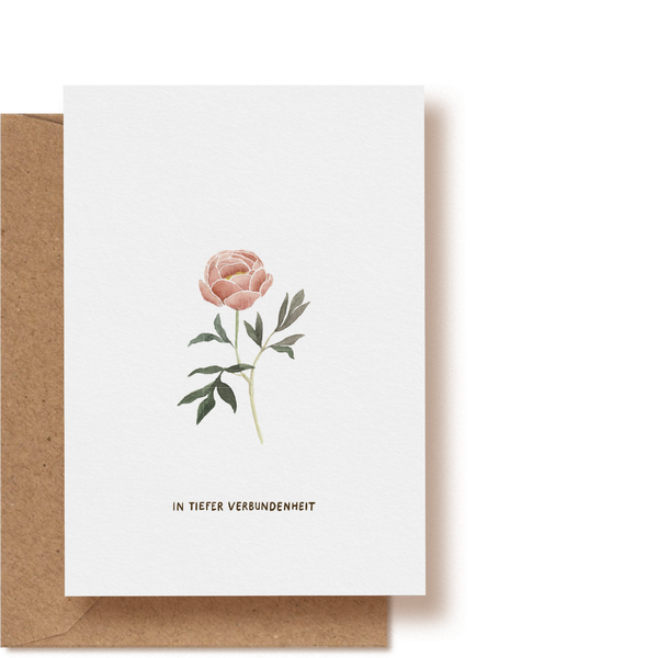 Paeonia - in tiefer Verbundenheit | Kondolenzkarte