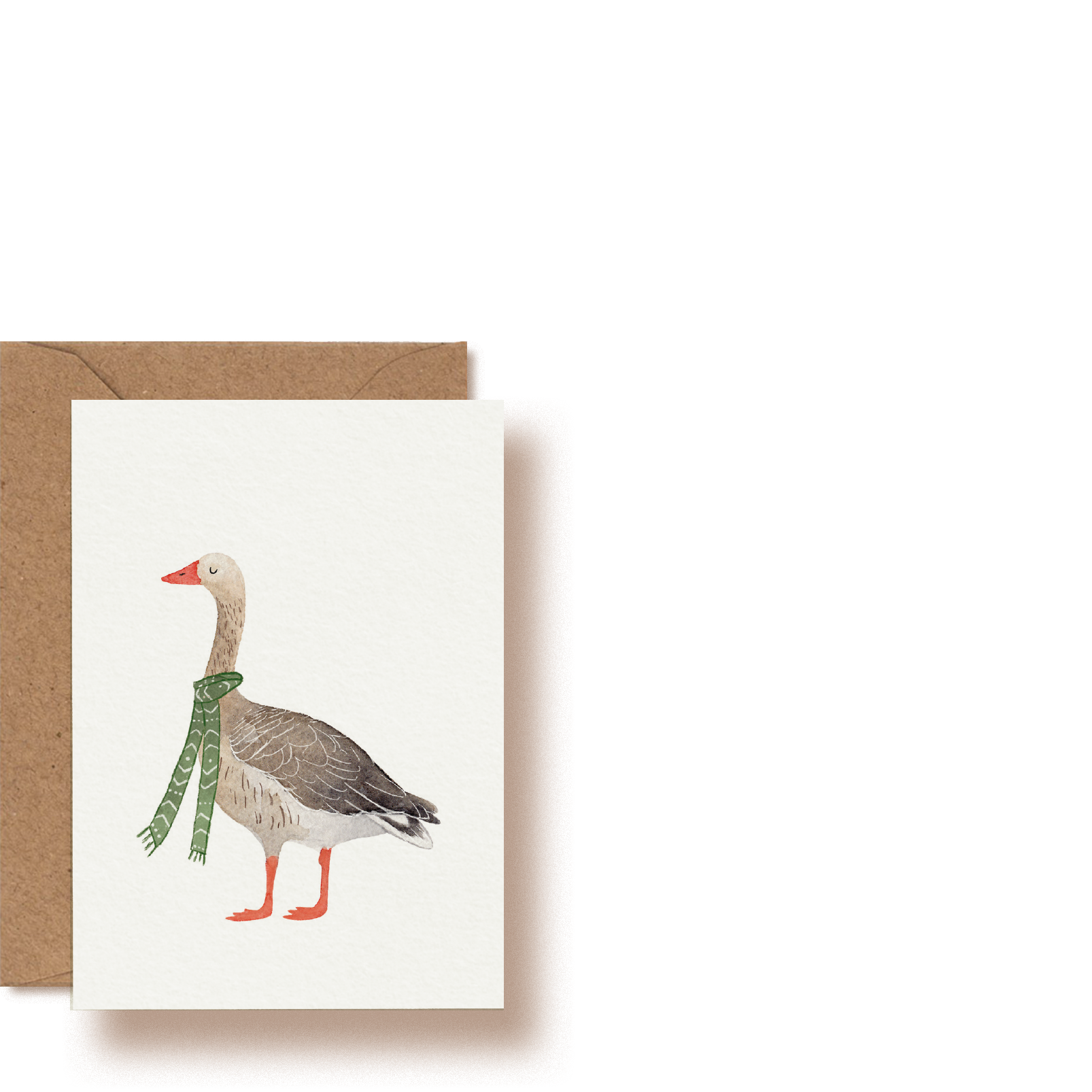 Gans mit Schal | Mini-Grußkarte