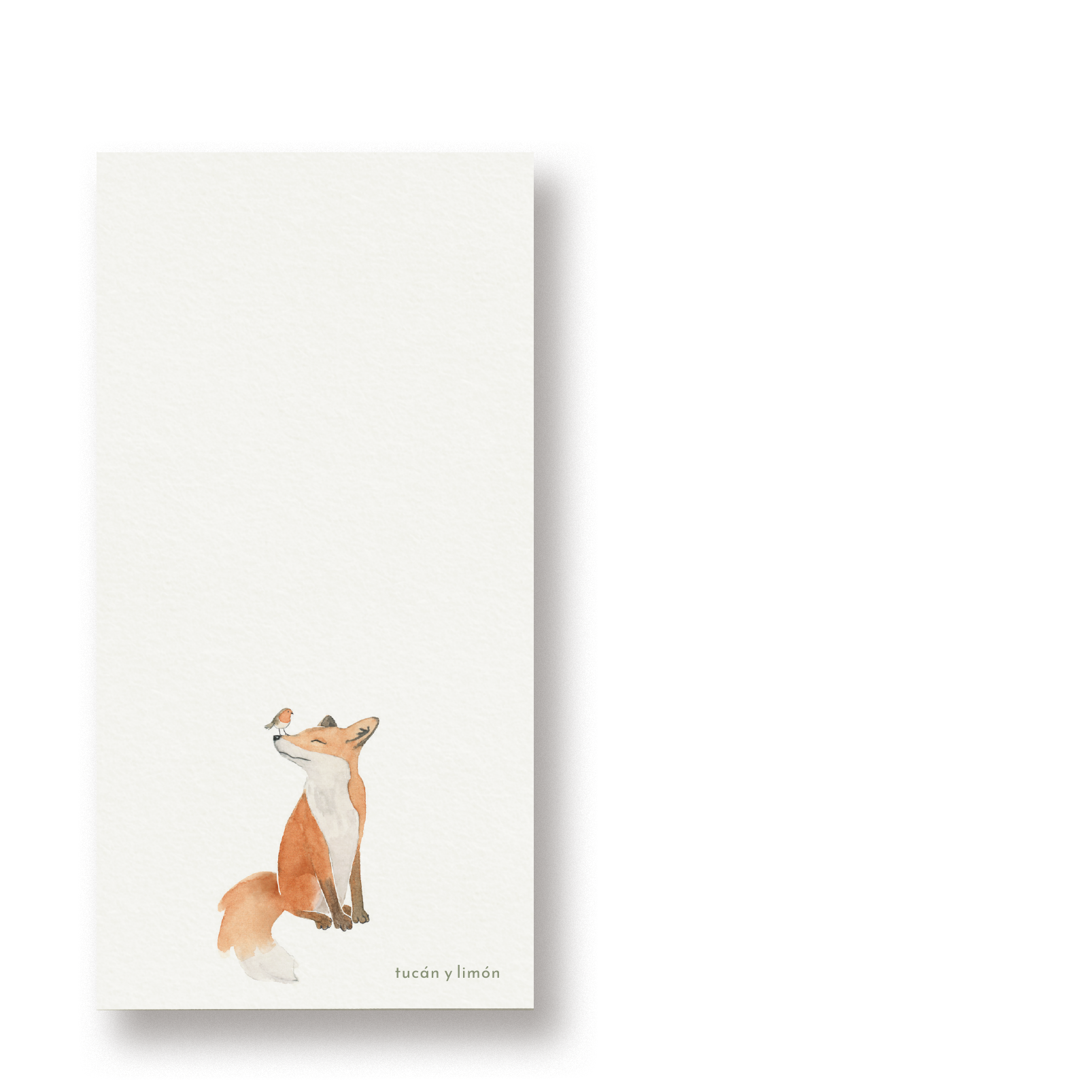 FOX NOTES - Fuchs und Rotkehlchen | Notizblock DINA6 schmal