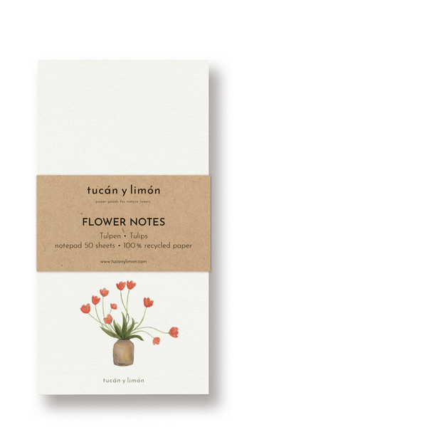 FLOWER NOTES - Tulpen | Notizblock DINA6 schmal