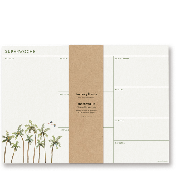 SUPERWOCHE - Palmenwald | Wochenplaner Notizblock DINA4