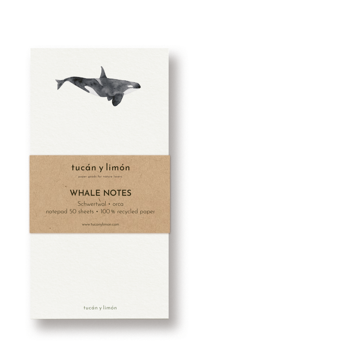 WHALE NOTES - Orca | Notizblock DINA6 schmal
