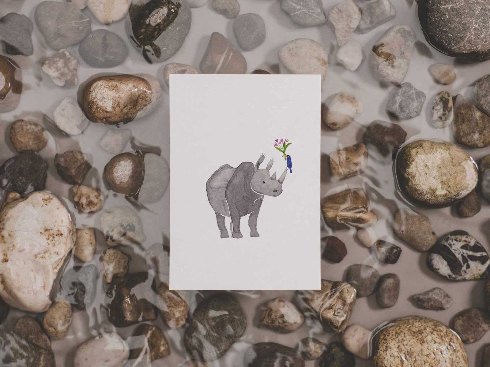 Nashorn | Postkarte