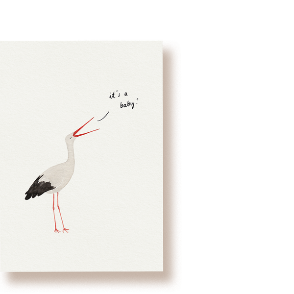 Storch - it´s a baby | Postkarte