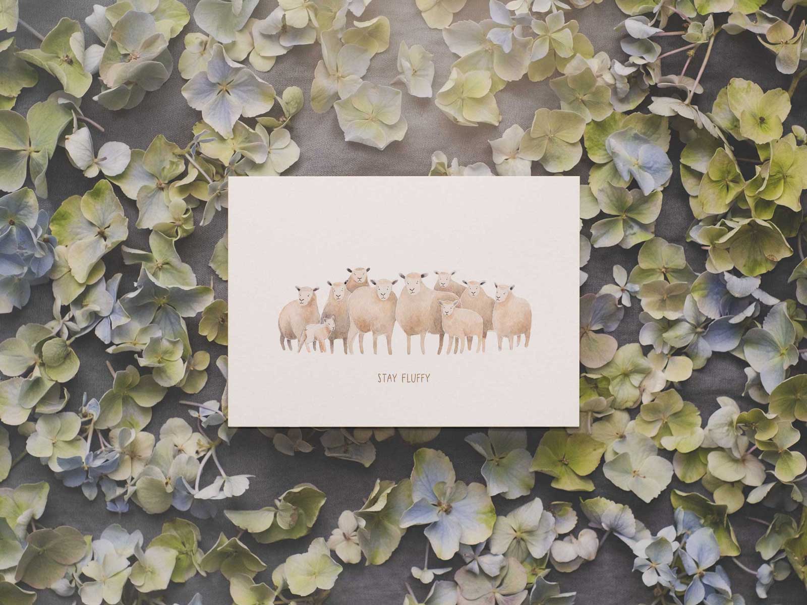 Schafe - stay fluffy | Postkarte