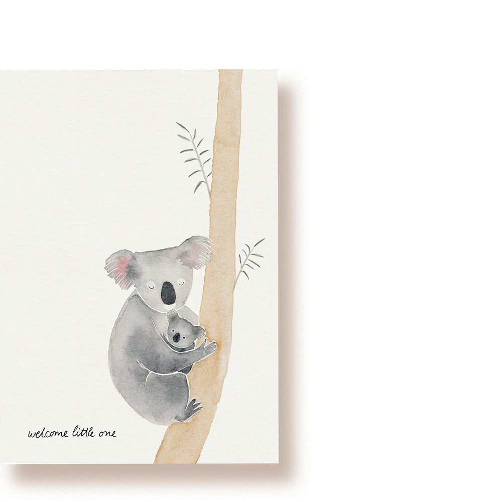 Koala - welcome little one | Postkarte