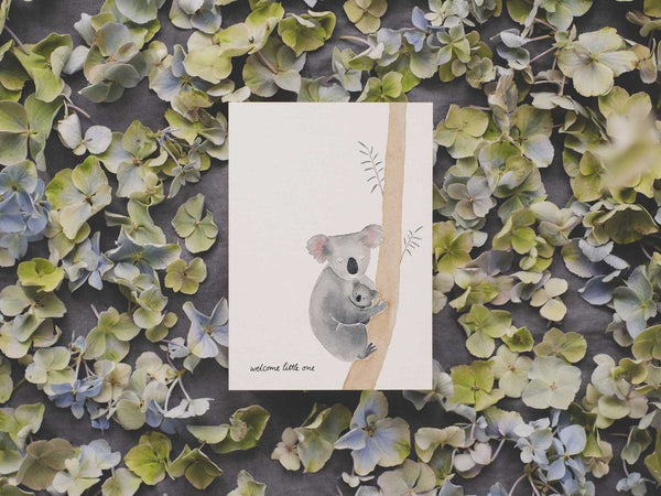 Koala - welcome little one | Postkarte