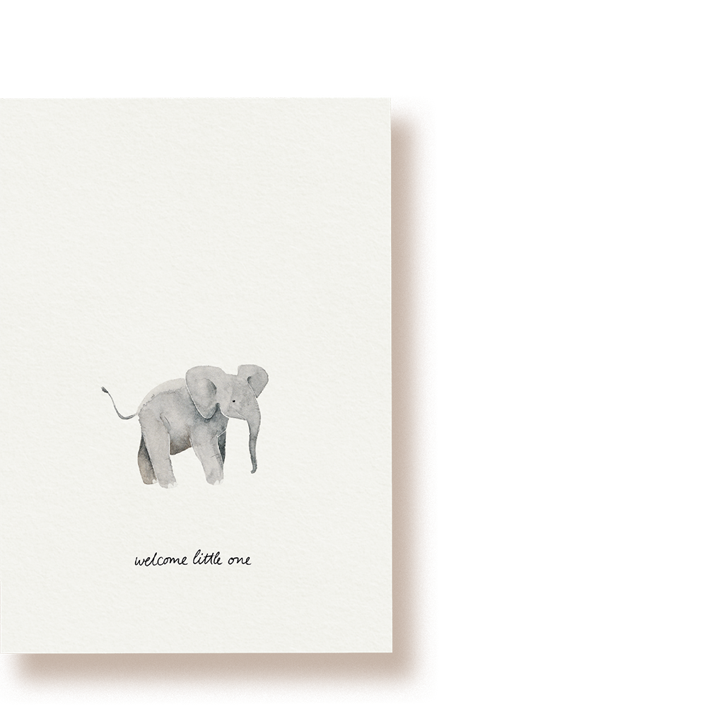 Baby Elefant - welcome little one | Postkarte