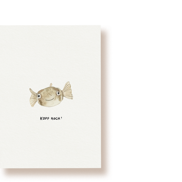 Kopf hoch! Kugelfisch | Postkarte