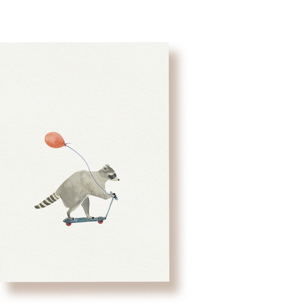 Waschbär keep rollin'  | Postkarte