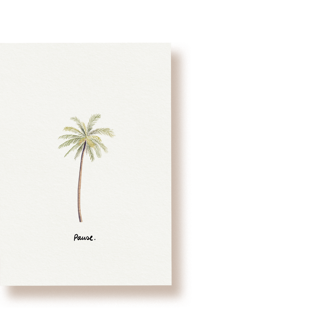 Pause. Palme  | Postkarte