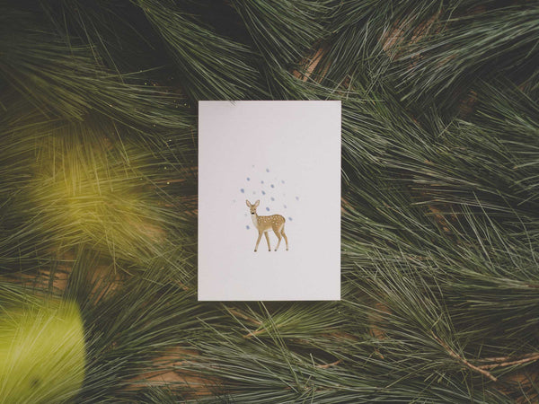 Reh im Schnee | Postkarte