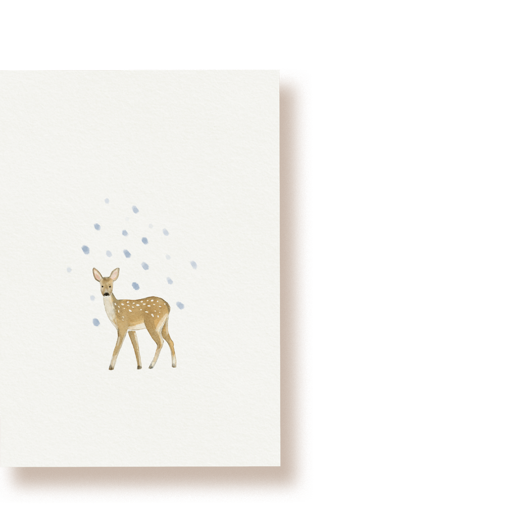 Reh im Schnee | Postkarte