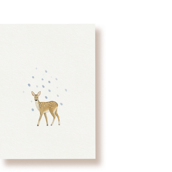 Reh im Schnee | Postkarte