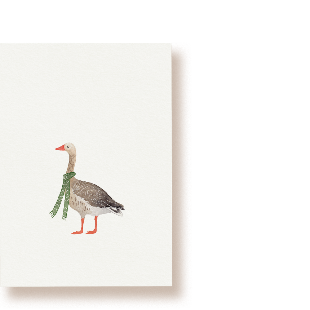 Gans mit Schal | Postkarte