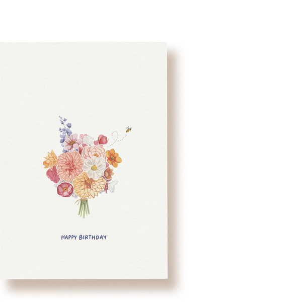 Blumenstrauß Biene | Postkarte