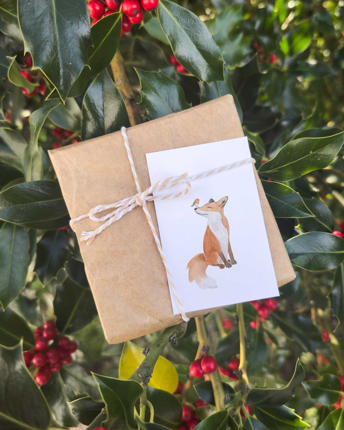 Fuchs und Rotkehlchen Geschenkkarte tiny card