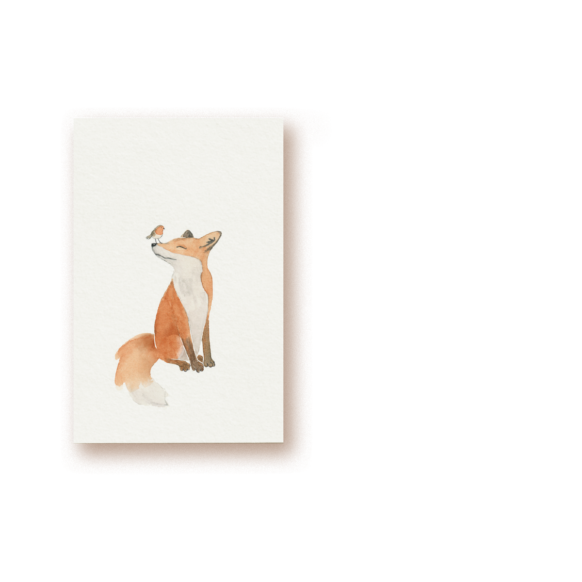 Fuchs und Rotkehlchen Geschenkkarte tiny card