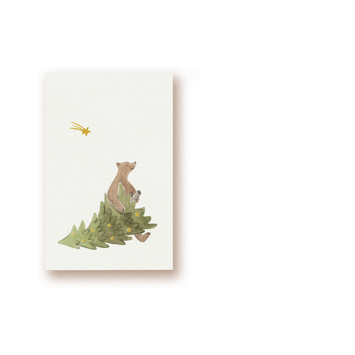 Bär und Weihnachtsbaum Geschenkkarte tiny card