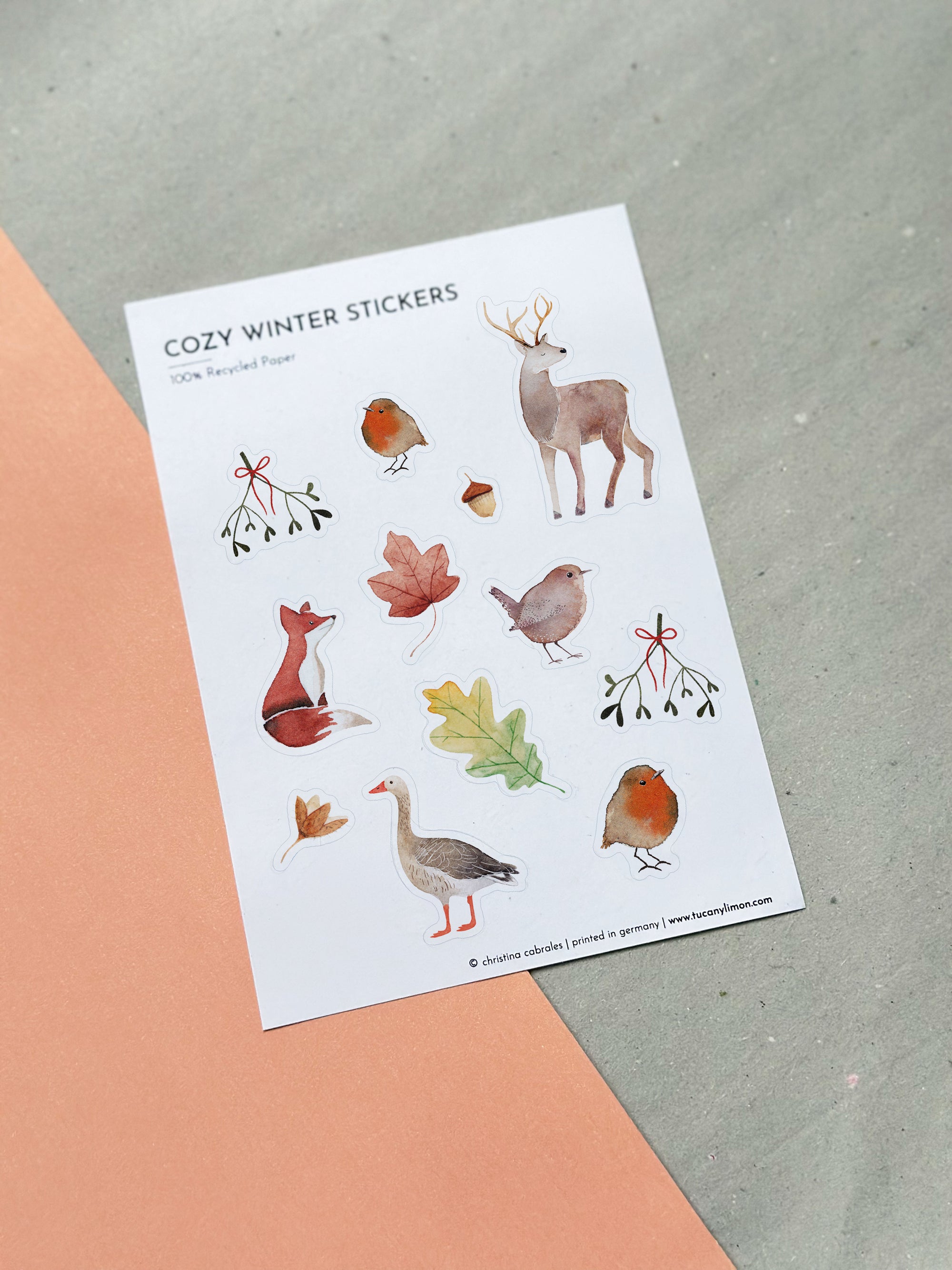 Cozy Winter Sticker aus Recyclingpapier / ohne PVC